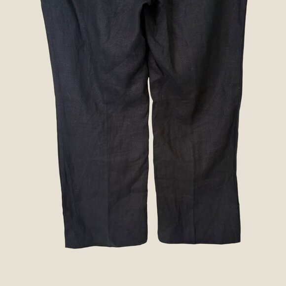 Loft 100% Linen Julie Trouser Wide Leg Black Professional Pants Size 6 - Picture 10 of 10